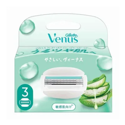 【単品6個セット】 ヴィーナス うるツヤ肌敏感肌むけ3枚刃替刃3B ジレット 1個(代引不可)【ポイント10倍】【送料無料】