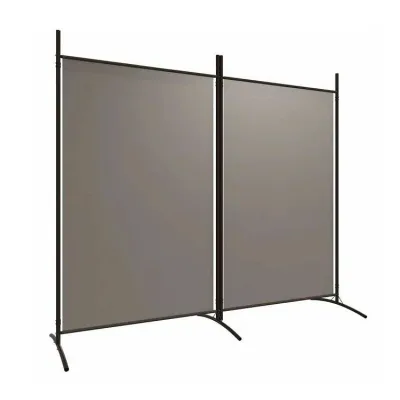 vidaXL 2パネルルームディバイダー アンスラサイト 175x180 cm ファブリック 家具 間仕切り(代引不可)