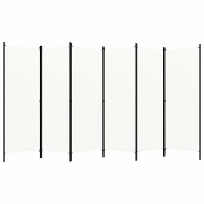 vidaXL 間仕切り 6枚パネル ホワイト 300x180cm家具 間仕切り(代引不可)