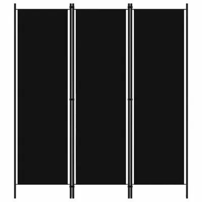 vidaXL 間仕切り 3枚パネル ブラック 150x180cm家具 間仕切り(代引不可)