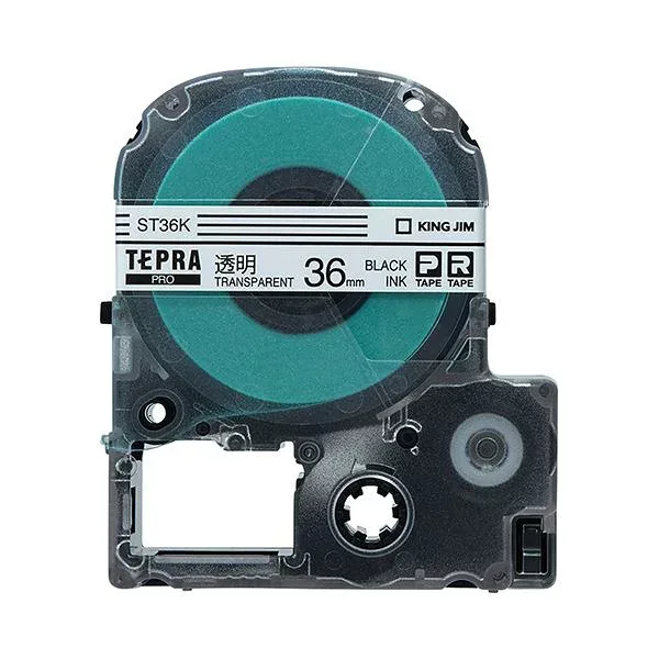 (まとめ) キングジム テプラ PRO テープカートリッジ 36mm 透明/黒文字 ST36K 1個 【×5セット】 (代引不可)