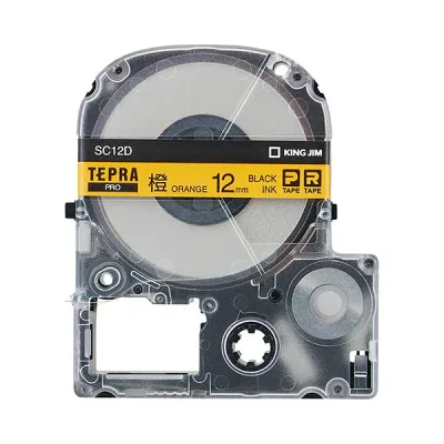 (まとめ) キングジム テプラ PRO テープカートリッジ パステル 12mm オレンジ/黒文字 SC12D 1個 【×10セット】 (代引不可)
