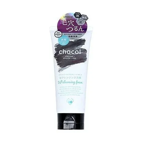 【単品9個セット】 chacol 炭&酵素 Wクレンジング洗顔フォーム 130g 熊野油脂(代引不可)【送料無料】