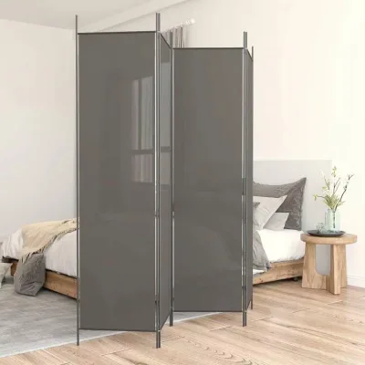 vidaXL 2枚組パネル 間仕切り アントラシート 698x180 cm 布張り家具 間仕切り(代引不可)