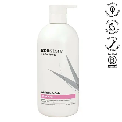 【単品3個セット】 ecostore ボディウォッシュ ワイルドローズ&シダー 900mL エコストア ボディウォッシュ ポンプタイプ 華やか 香り【送料無料】