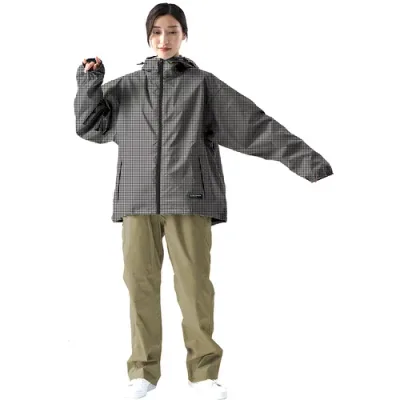 カジメイク 7481 レインスーツフェミニン3 千鳥 S カジメイク 保護具 作業服 雨具 7481-77-S(代引不可)【送料無料】