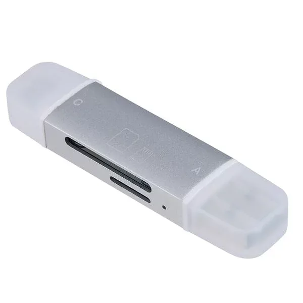 Digio2 USB3.2Gen1 Type-C&A アルミカードリーダー/ライター CRW-DC3SD92SL シルバー