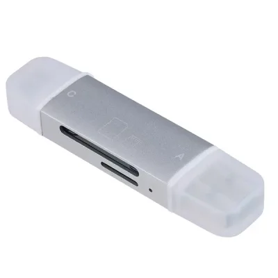 Digio2 USB3.2Gen1 Type-C&A アルミカードリーダー/ライター CRW-DC3SD92SL シルバー