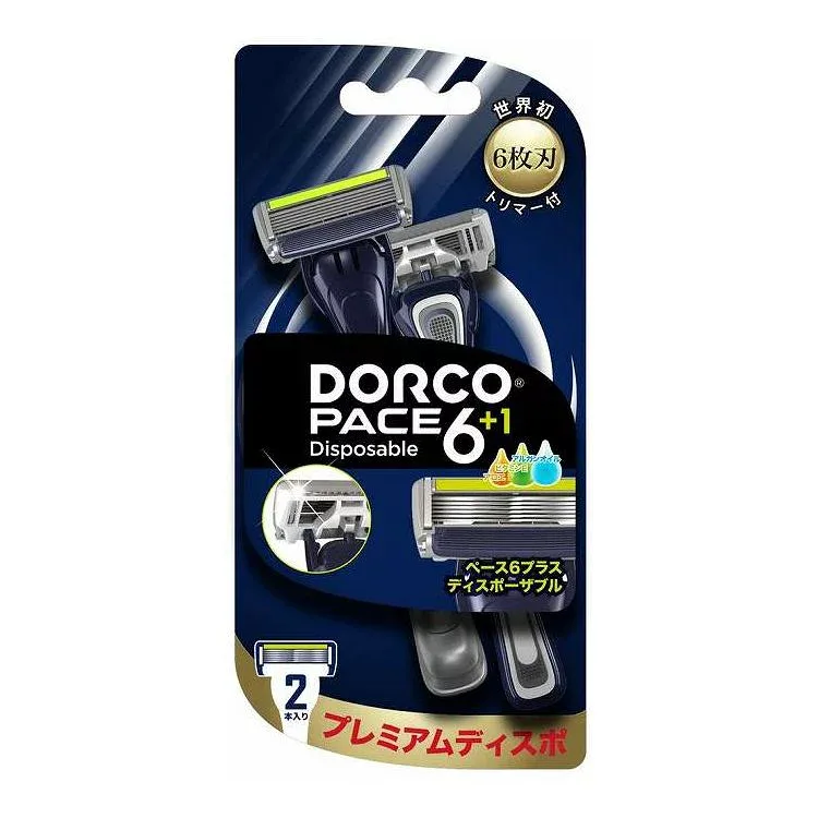 【単品14個セット】 DORCO JAPAN PACE6+1 ディスポ トリマー付 2本入(代引不可)【送料無料】