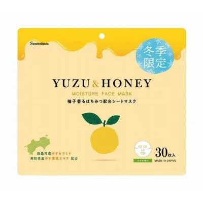 【単品4個セット】 柚子香るはちみつシートマスク 三和通商 30枚(代引不可)【送料無料】