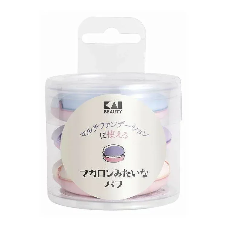 【単品8個セット】 KQ3353 マカロンみたいなパフ 貝印 3個(代引不可)【送料無料】