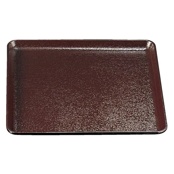 尺2 耐熱木目角盆/トレー 【茶SL】 370mm×370mm×20mm 日本製 食洗機対応 〔和食 レストラン 居酒屋 店舗 お店〕 (代引不可)