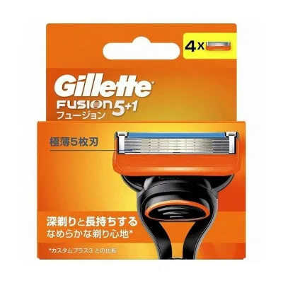 【単品4個セット】 P&G ジレット フュージョンマニュアル替刃4個入り(代引不可)【メール便(ゆうパケット)】【送料無料】