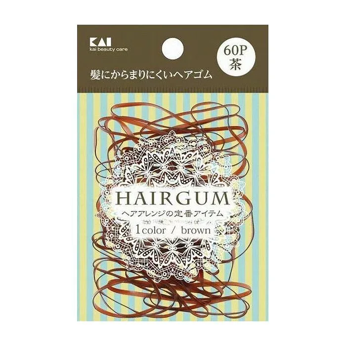 【単品5個セット】貝印 KQ0018 ゴムリング 茶 60本 日用品 日用消耗品 雑貨品(代引不可)【メール便(ゆうパケット)】