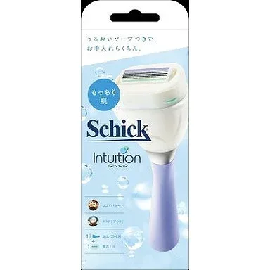 【単品4個セット】イントゥイション もっちり肌 スリムホルダー(刃付き+替刃1コ) 三宝商事(代引不可)【送料無料】