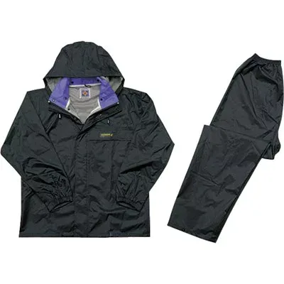 カジメイク オールマインドスーツ ブラック L 325091L 保護具 作業服 雨具(代引不可)【送料無料】