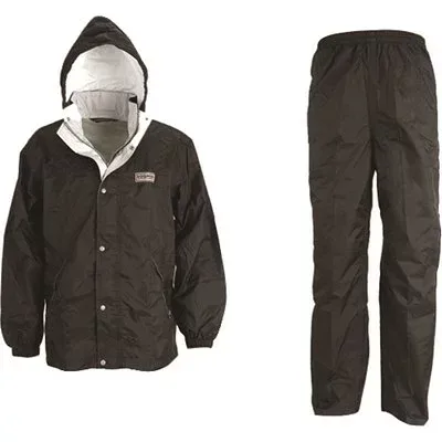 カジメイク エントラントレインスーツ2 ブラック M 725091M 保護具 作業服 雨具(代引不可)【送料無料】
