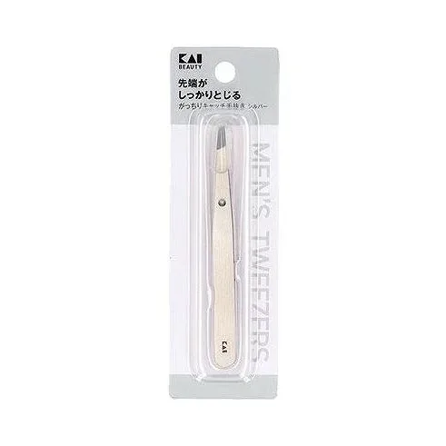【単品8個セット】 KQ1831 がっちりキャッチ毛抜き シルバー 貝印(代引不可)【送料無料】