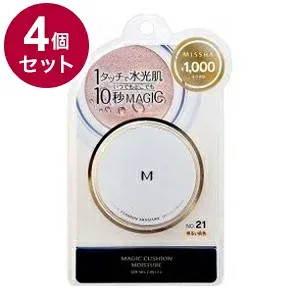 【単品4個セット】 MISSHA ミシャ M クッションファンデーション モイスチャー No.21 明るい肌色 ファンデーション ベースメイク メイク 化粧直し ツヤ感 化粧下地 日焼け止め 美容液【送料無料】