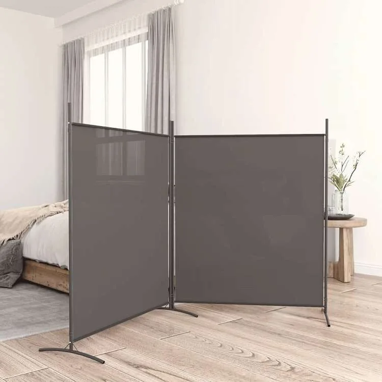vidaXL 2枚組パネル 間仕切り アントラシート 348x180 cm ファブリック家具 間仕切り(代引不可)