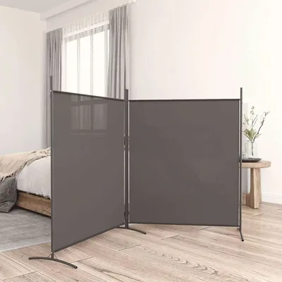 vidaXL 2枚組パネル 間仕切り アントラシート 348x180 cm ファブリック家具 間仕切り(代引不可)