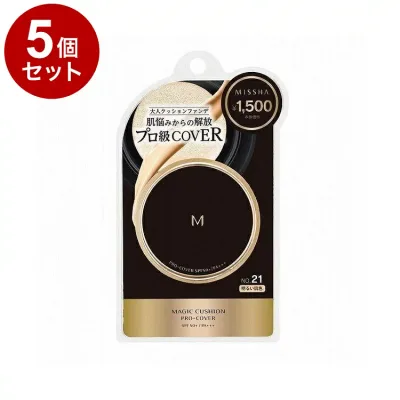 【単品5個セット】MISSHA ミシャ M クッションファンデーション プロカバー NO.21 15g コスメ 化粧品 話題 韓国 韓国コスメ【送料無料】