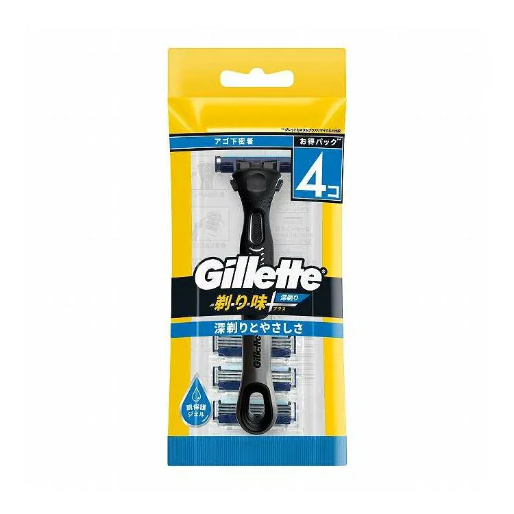 【単品4個セット】 P&Gジャパン ジレット剃り味+プラス深剃り3Bホルダー付(代引不可)【送料無料】