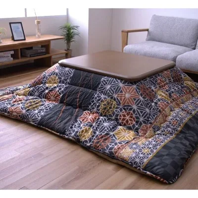 こたつ布団 厚掛 凛 NV ネイビー 約205×205cm【代引不可】