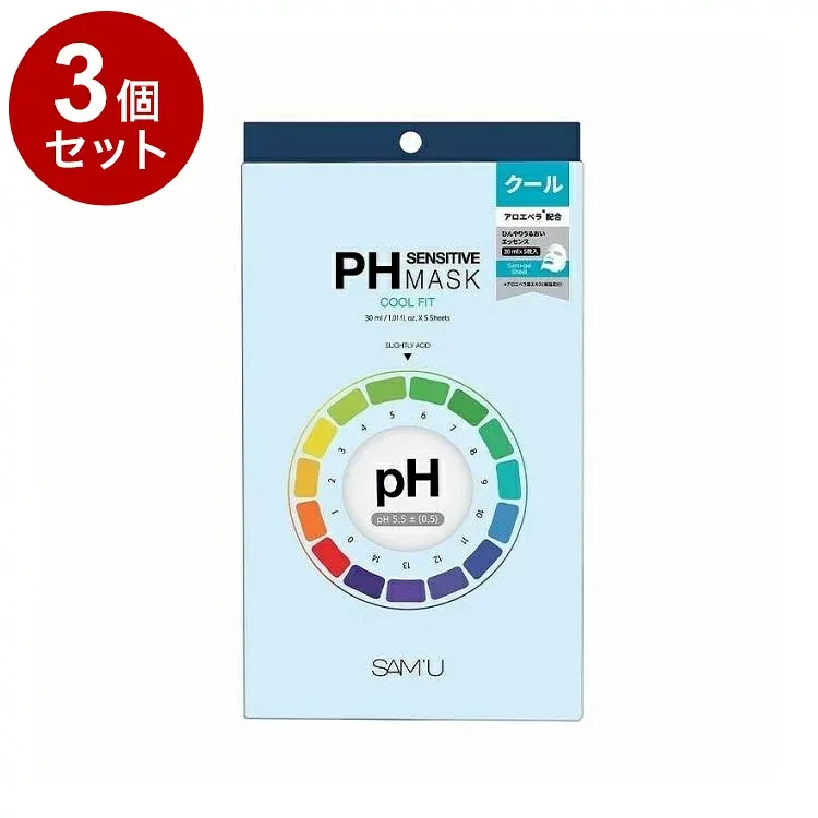 【単品3個セット】 SAM'U PHセンシティブマスク クールフィット 5枚入 フェイスマスク【送料無料】