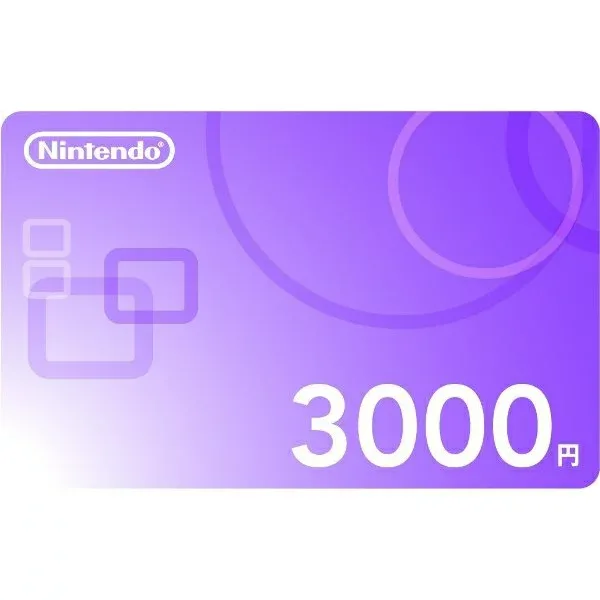 ニンテンドープリペイド番号 3000円 (ダウンロード版) ※500ポイントまでご利用可