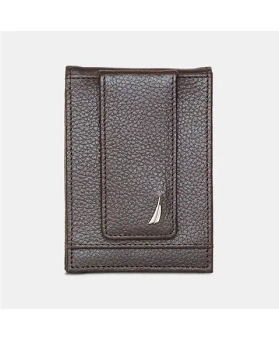 ナウティカ メンズ アクセサリー 財布 レザー Nautica Men's Front Pocket Leather Wallet Brown ブラウン