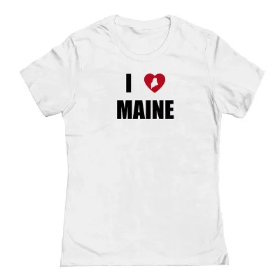 アンブランデッド レディース トップス Tシャツ グラフィック Unbranded Junior's I Heart Maine Graphic Tee White ホワイト