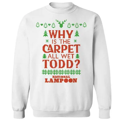 アニメキャラクター メンズ トップス Tシャツ スウェット グラフィック Licensed Character Men's Nationalampoon's Christmas Vacation Why Is The Carpet All Wetodd Graphic Sweatshirt White ホワイト