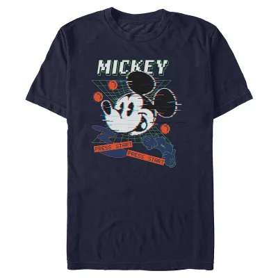 ディズニー メンズ トップス Tシャツ グラフィック Men's Disney's Mickey Mouse Presstart Graphic Tee Navy ネイビー
