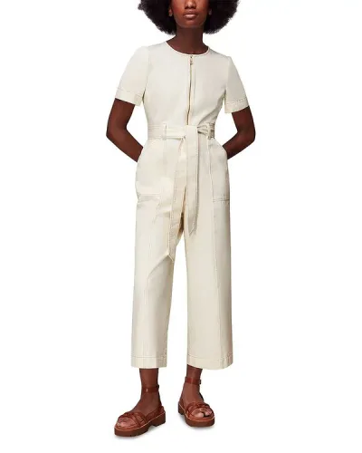 ホイッスルズ レディース トップス ジャンプスーツ デニム Whistles Zip Front Denim Jumpsuit Ivory アイボリー