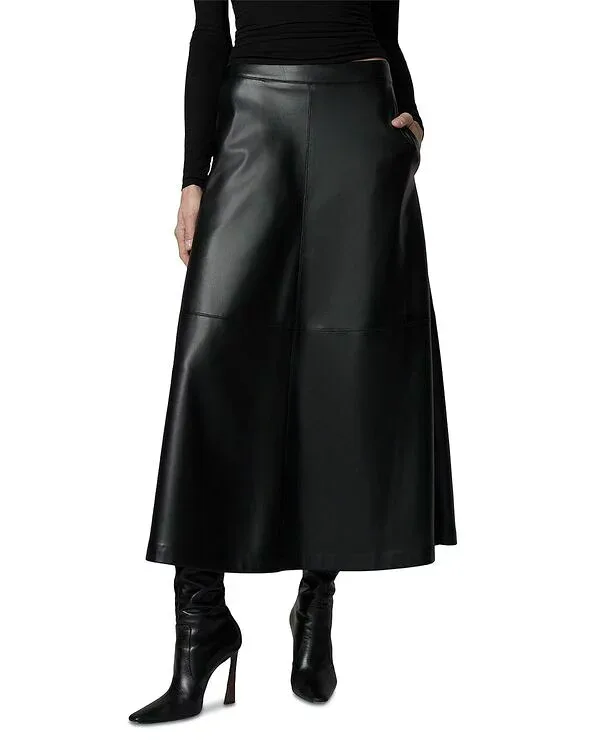 ジョーズジーンズ レディース ボトムスカート レザー マキシ フェイクレザー Joe's Jeans x Dani Michelle The Tavi Faux Leather Maxi Skirt Black ブラック