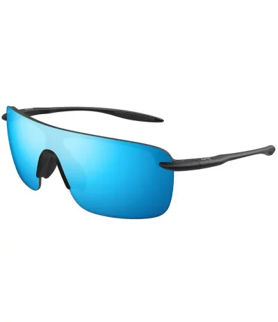マウイジム レディース アクセサリー サングラス・アイウェア プラスサイズ Maui Jim Unisex Palulu Polarized Plus 2 99mm Shield Sunglasses Matte Black Blue ブラック