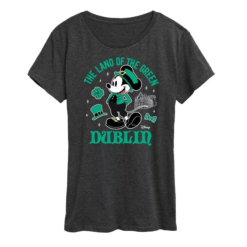ディズニー レディース トップス Tシャツ グラフィック Disney's Mickey Mouse Women'st. Patrick's Dublin Graphic Tee Heather Charcoal チャコール