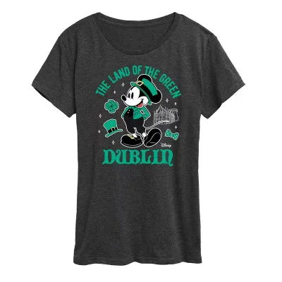 ディズニー レディース トップス Tシャツ グラフィック Disney's Mickey Mouse Women'st. Patrick's Dublin Graphic Tee Heather Charcoal チャコール