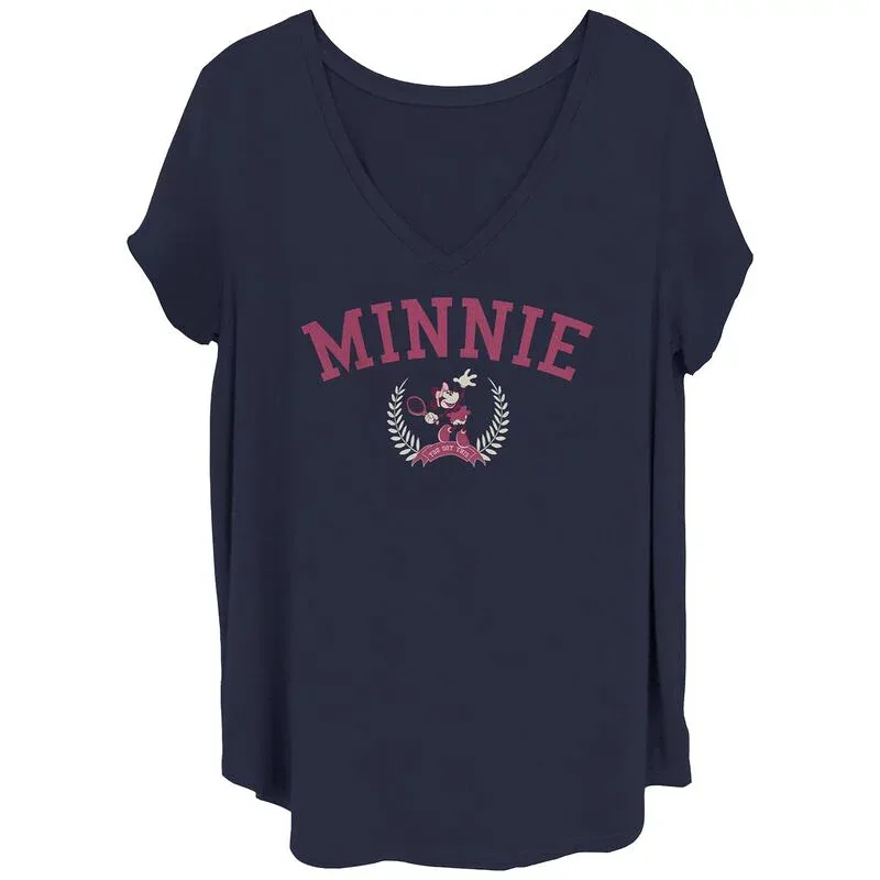ディズニー レディース トップス Tシャツ プラスサイズ グラフィック Disney's Minnie Tennis Juniors' Plus Graphic Tee Navy ネイビー