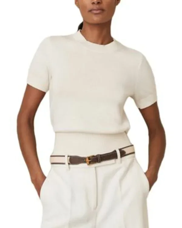 レイス レディース トップス シャツ クルーネック ニット REISS Anita Knit Crewneck Top Ivory アイボリー