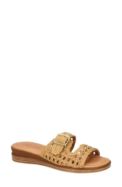 ベラヴィータ レディース シューズ ヒール サンダル Bella Vita Bar-Italy Wedge Sandal Brown Raffia ブラウン