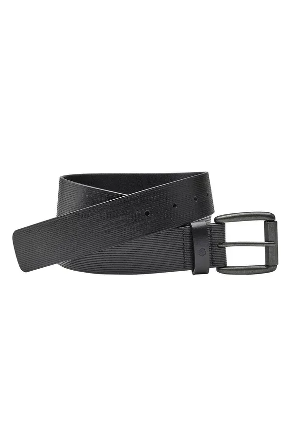 ジョンストンアンドマーフィー メンズ アクセサリー ベルト レザー Johnston & Murphy Scored Leather Belt Black ブラック