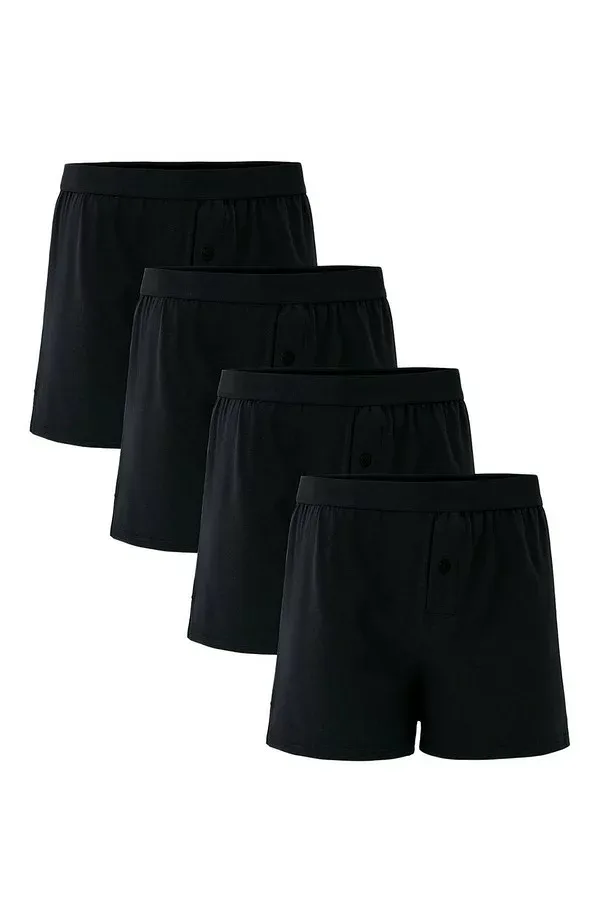 パクト メンズ アンダーウェア ボクサーパンツ ニット Pact Everyday Knit Boxer 4-Pack Black ブラック
