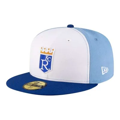ニューエラ メンズ アクセサリー 帽子 Men's New Era White/Light Blue Kansas City Royals Authenticollection-Field 59FIFTY Fitted Hat White ホワイト