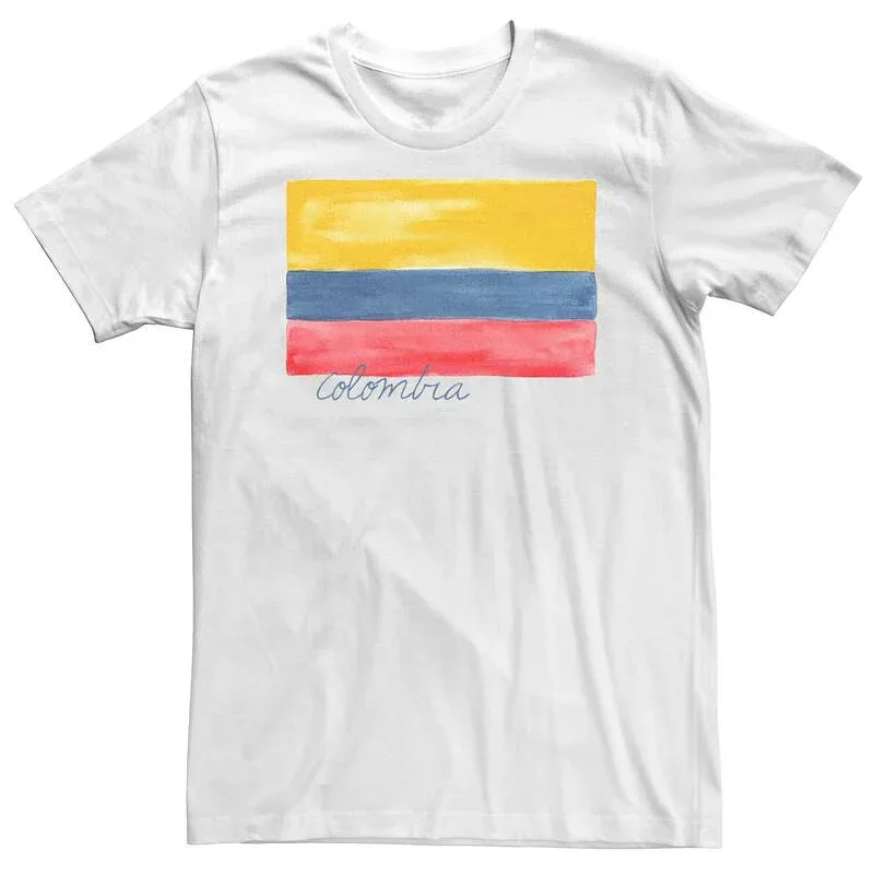 アニメキャラクター レディース トップス Tシャツ トール Licensed Character Big & Tall HHM Colombia Flag Watercolor Tee White ホワイト