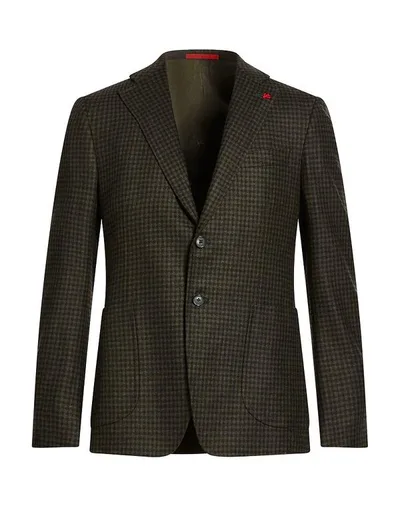 イザイア メンズ アウター ジャケット・ブルゾン テーラードジャケット ISAIA Military Green グリーン