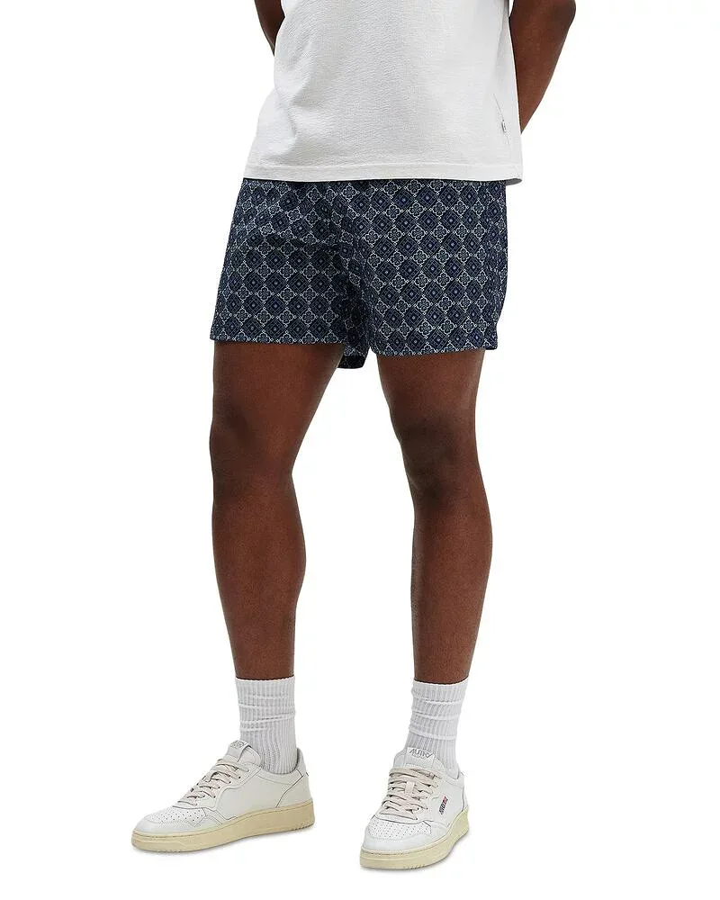 ワックスロンドン メンズ 水着 ハーフパンツ・ショーツ ショートパンツ Wax London Brockwell 5.8" Geo Pattern Swim Shorts Blue Tile ブルー