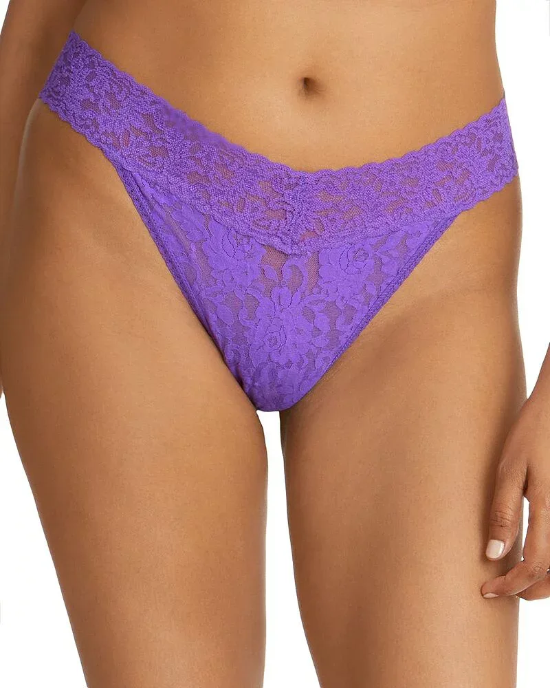 ハンキーパンキー レディース アンダーウェア パンツ レース Hanky Panky Signature Lace Original Rise Thong Vivacious Violet Purple パープル