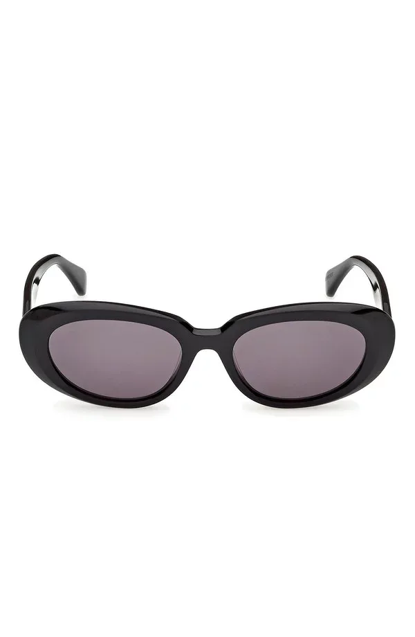 マックスマーラ レディース アクセサリー サングラス・アイウェア Max Mara 53mm Oval Sunglasses BLACK / PALE GOLD / SMOKE ブラック